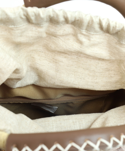 SMIR NASLI（サミールナスリ）の「フリルカゴバッグ（かごバッグ・レディース・ブラック/ナチュラル/ブラウン・FREE）」の16枚目の写真