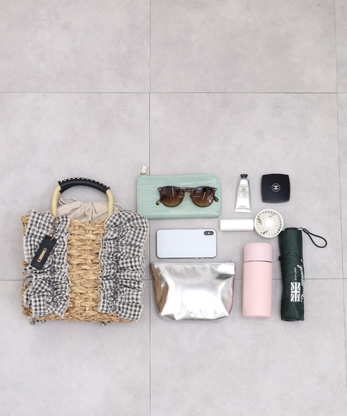 SMIR NASLI（サミールナスリ）の「フリルカゴバッグ（かごバッグ・レディース・ブラック/ナチュラル/ブラウン・FREE）」の18枚目の写真