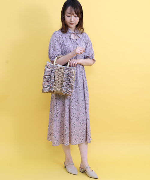 SMIR NASLI（サミールナスリ）の「フリルカゴバッグ（かごバッグ・レディース・ブラック/ナチュラル/ブラウン・FREE）」の11枚目の写真