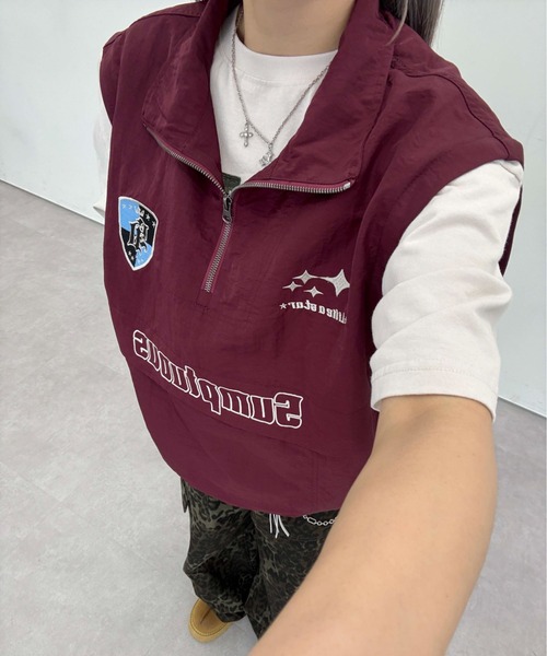 sedacle（セダクル）の「2wayショルダーナイロンアノラック（その他トップス・レディース・ブラック/ボルドー/ネイビー・LARGE/MEDIUM/SMALL）」の3枚目の写真