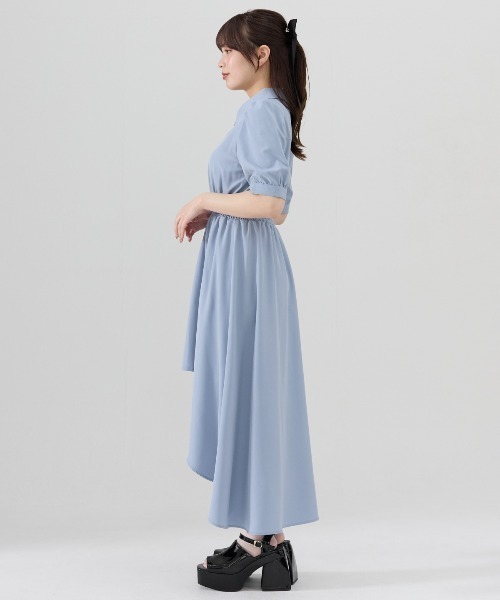 REDYAZEL(レディアゼル)の「ウエストシャーリングシャツワンピース(ワンピース・レディース・ブルー/ベージュ/ネイビー・FREE)」の17枚目の写真