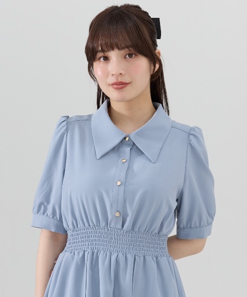 REDYAZEL(レディアゼル)の「ウエストシャーリングシャツワンピース(ワンピース・レディース・ブルー/ベージュ/ネイビー・FREE)」の19枚目の写真