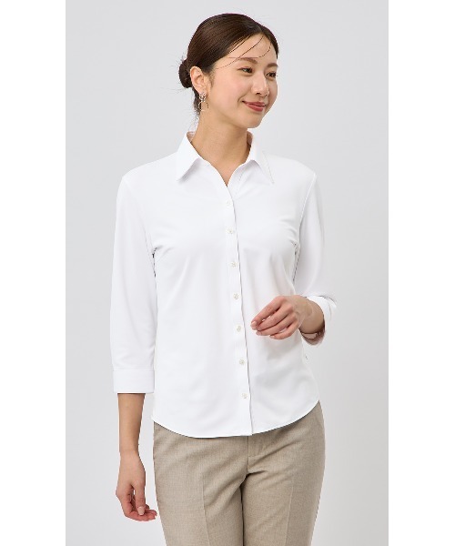 ARTS&SCIENCE バンドカラーリネンシャツ スキッパー 白 ゆったり ARTS&SCIENCE バンドカラーリネンシャツ スキッパー 白 ゆったり