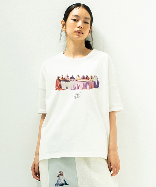 STOF(ストフ)の「GALAXY DIALOGUE T-SHIRT(Tシャツ/カットソー・メンズ・ブラック/オートミール/ホワイト・S/M)」の1枚目の写真