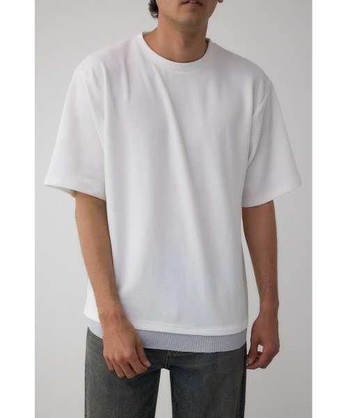 AZUL by moussy(アズールバイマウジー)の「フェイクレイヤードTシャツ(Tシャツ/カットソー・メンズ・ホワイト/ブラック/グレー/ブルー・MEDIUM/LARGE)」の1枚目の写真