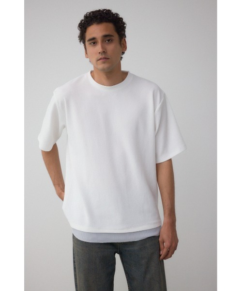 AZUL by moussy(アズールバイマウジー)の「フェイクレイヤードTシャツ(Tシャツ/カットソー・メンズ・ホワイト/ブラック/グレー/ブルー・MEDIUM/LARGE)」の6枚目の写真