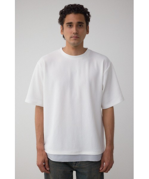 AZUL by moussy(アズールバイマウジー)の「フェイクレイヤードTシャツ(Tシャツ/カットソー・メンズ・ホワイト/ブラック/グレー/ブルー・MEDIUM/LARGE)」の8枚目の写真