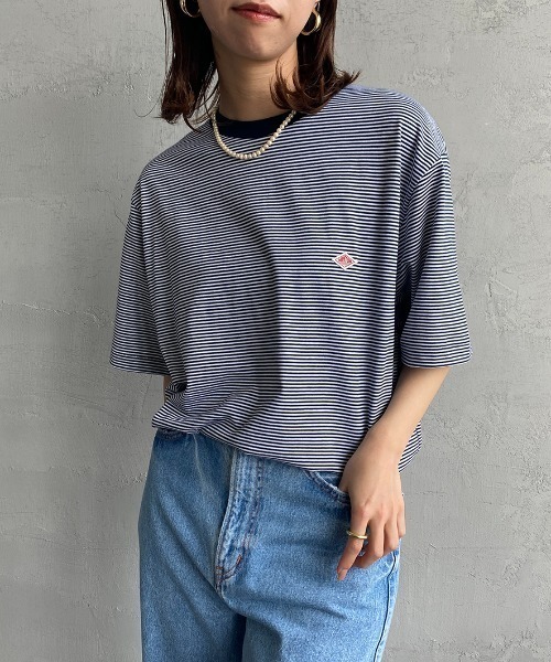 DANTON（ダントン）の「[DANTON/ダントン] ワンポイントロゴ ボーダー ショートスリーブTシャツ（Tシャツ/カットソー・レディース・ネイビー/レッド・M/S）」の12枚目の写真