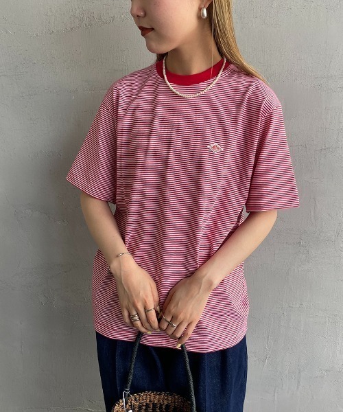 DANTON/ダントン] ワンポイントロゴ ボーダー ショートスリーブT