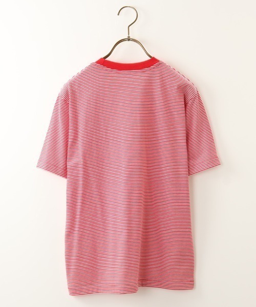新品未使用⭐︎完売⭐︎DANTON ダントン　ショート丈　袖ワンポイント DANTON/ダントン] ワンポイントロゴ ボーダー ショートスリーブT