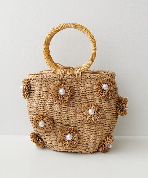 DISCOAT(ディスコート)の「フラワーモチーフ雑材バッグ(かごバッグ・レディース・ベージュ/アイボリー・FREE)」の19枚目の写真