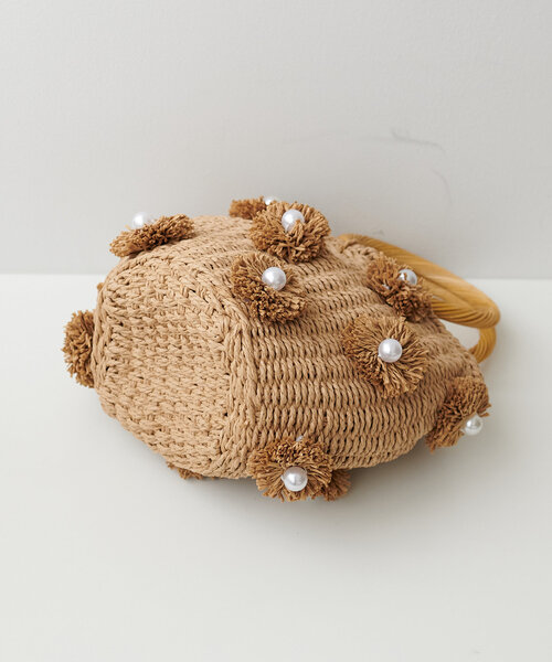 DISCOAT(ディスコート)の「フラワーモチーフ雑材バッグ(かごバッグ・レディース・ベージュ/アイボリー・FREE)」の20枚目の写真