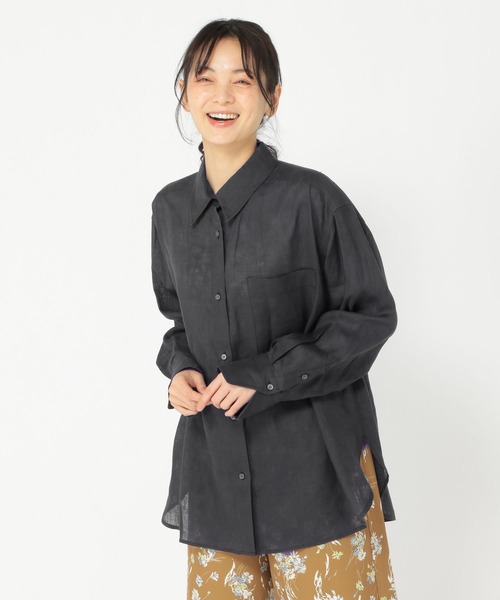 ブラウス シャツ 「ウタオ」フレンチリネンレギュラーシャツ レディース セール】《ウタオ》フレンチリネンレギュラーシャツ（シャツ