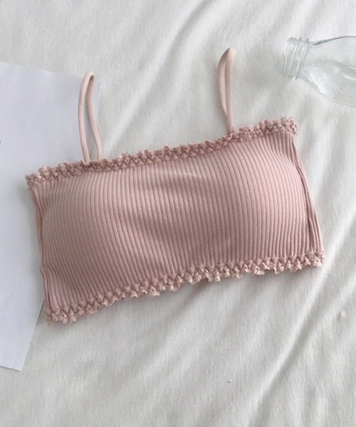 DAY CLOSET(デイ クローゼット)の「【取り外せるソフトパッド付き】フリル レース リブ ブラトップ キャミソール レディース(キャミソール・レディース・ブラック/グレー/ホワイト/ピンク/ベージュ・FREE)」の18枚目の写真