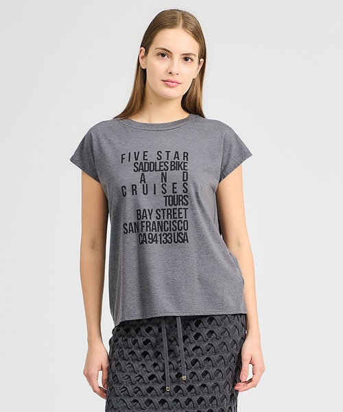 TICCA（ティッカ）の「TICCA / FIVE STAR Tシャツ（Tシャツ/カットソー・レディース・チャコールグレー/ボルドー・FREE）」の2枚目の写真