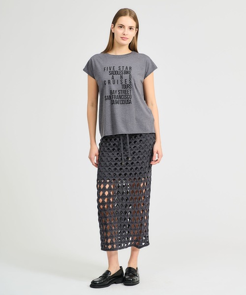 TICCA（ティッカ）の「TICCA / FIVE STAR Tシャツ（Tシャツ/カットソー・レディース・チャコールグレー/ボルドー・FREE）」の6枚目の写真