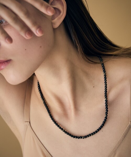 ムード] K10YG オブシディアン ネックレス（ネックレス）｜ete bijoux