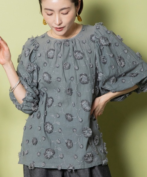 Drawer ドゥロワー　フラワー刺繍　ブラウス　シャツ　24SS ドゥロワーのジャガード ブラウスの商品一覧｜ユナイテッド