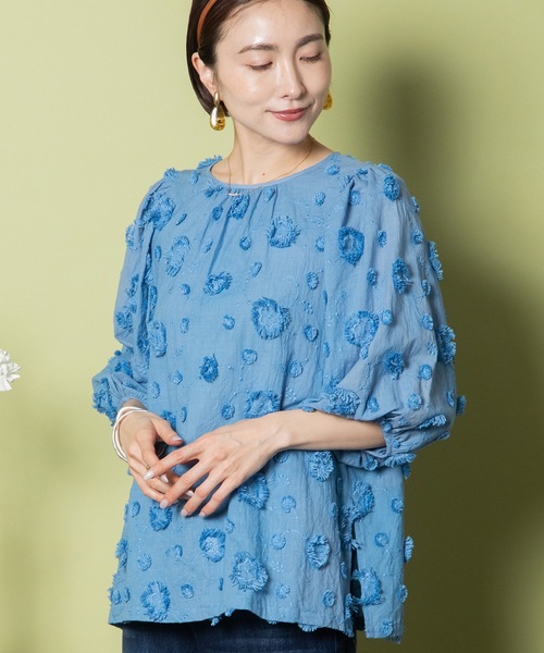 Drawer ドゥロワー　フラワー刺繍　ブラウス　シャツ　24SS 楽天市場】DRAWER ドゥロワー ブラウス ホワイト サイズ:36(S