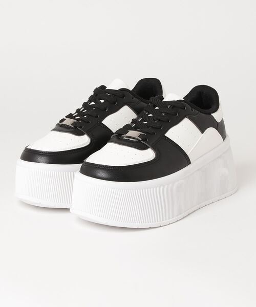 LOVEHUNTER(ラブハンター)の「軽量厚底 ボリュームソールコートスニーカー(スニーカー・レディース・ホワイト/ブラック×ホワイト/キャメル/ベージュ/ブラック/ブラック×ブラック/グレー/シルバー・36/37/38/39/40/41/42/43/44/35)」の17枚目の写真