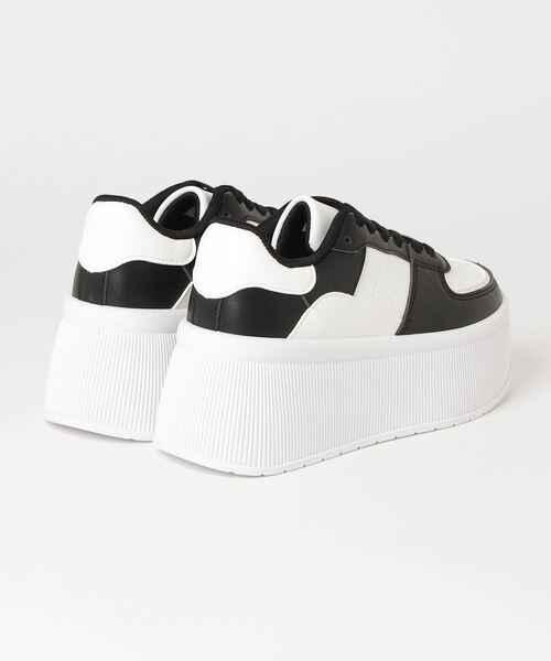 LOVEHUNTER(ラブハンター)の「軽量厚底 ボリュームソールコートスニーカー(スニーカー・レディース・ホワイト/ブラック×ホワイト/キャメル/ベージュ/ブラック/ブラック×ブラック/グレー/シルバー・36/37/38/39/40/41/42/43/44/35)」の14枚目の写真