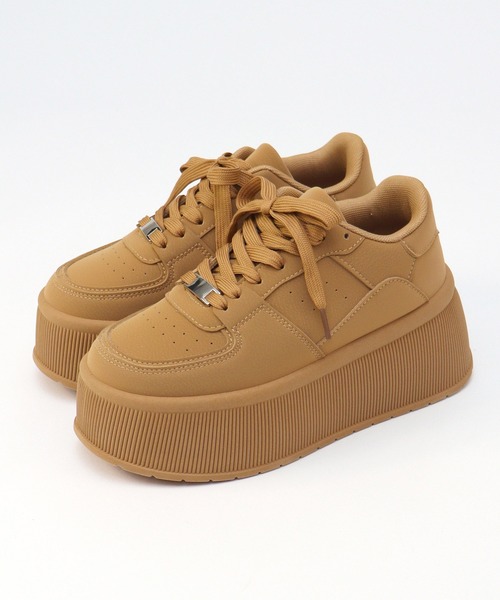 セール】軽量厚底 ボリュームソールコートスニーカー（スニーカー