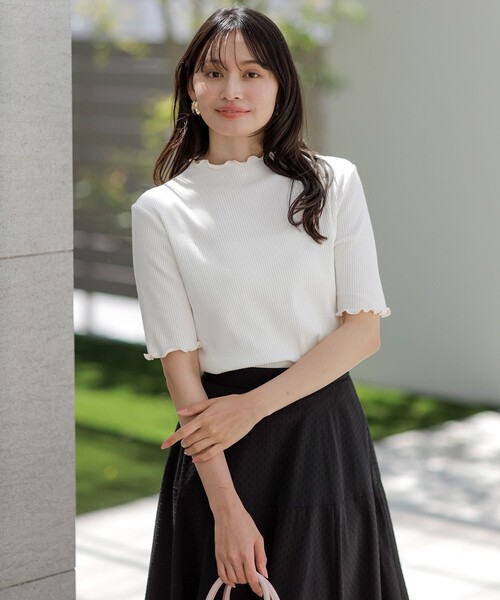ANY SIS(エニィスィス)の「キシリトール加工 カットソー(Tシャツ/カットソー・レディース・ブラック系/スカイブルー系/ホワイト系/ブラック系2・0)」の1枚目の写真
