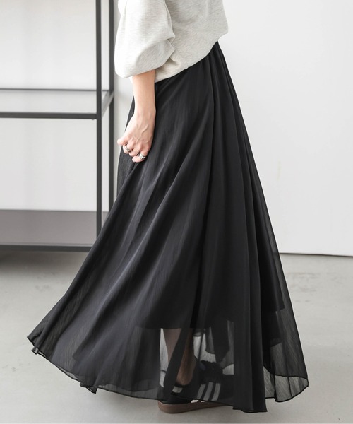 lesperance（レスぺランス）の「シアーフレアスカート（スカート・レディース・ミント/アイボリー/ブラック/グレー・フリー）」の3枚目の写真