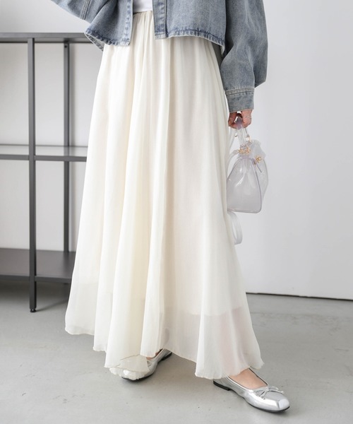 lesperance（レスぺランス）の「シアーフレアスカート（スカート・レディース・ミント/アイボリー/ブラック/グレー・フリー）」の13枚目の写真