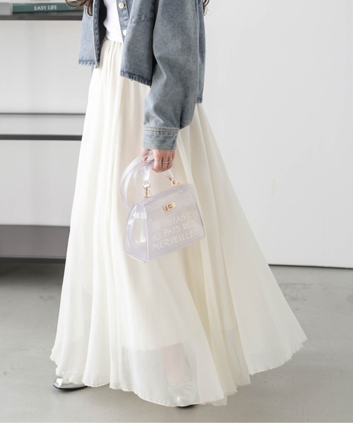 lesperance（レスぺランス）の「シアーフレアスカート（スカート・レディース・ミント/アイボリー/ブラック/グレー・フリー）」の15枚目の写真