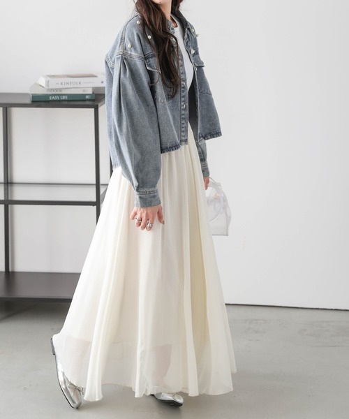 lesperance（レスぺランス）の「シアーフレアスカート（スカート・レディース・ミント/アイボリー/ブラック/グレー・フリー）」の16枚目の写真