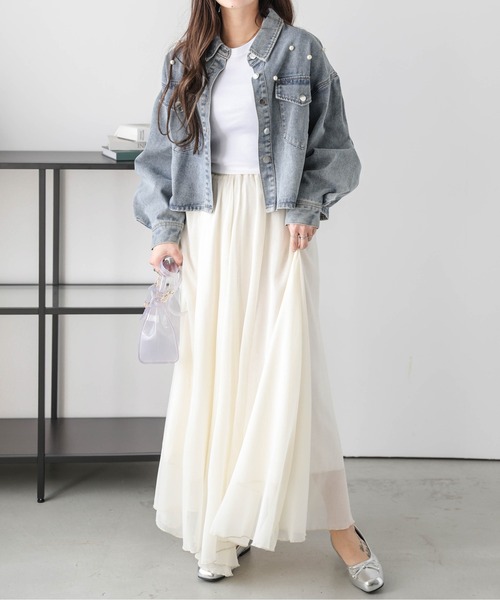 lesperance（レスぺランス）の「シアーフレアスカート（スカート・レディース・ミント/アイボリー/ブラック/グレー・フリー）」の17枚目の写真