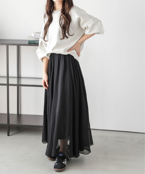 lesperance（レスぺランス）の「シアーフレアスカート（スカート・レディース・ミント/アイボリー/ブラック/グレー・フリー）」の19枚目の写真