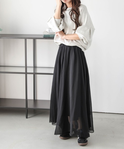 lesperance（レスぺランス）の「シアーフレアスカート（スカート・レディース・ミント/アイボリー/ブラック/グレー・フリー）」の20枚目の写真