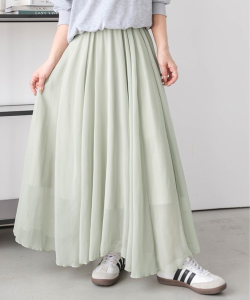 lesperance（レスぺランス）の「シアーフレアスカート（スカート・レディース・ミント/アイボリー/ブラック/グレー・フリー）」の5枚目の写真