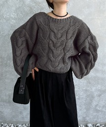 select MOCA by son | ビッグケーブルボリュームスリーブニット(ニット/セーター)