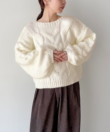 select MOCA by son | ビッグケーブルボリュームスリーブニット(ニット/セーター)