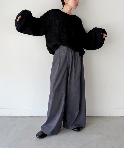 セール】ビッグケーブルボリュームスリーブニット（ニット/セーター