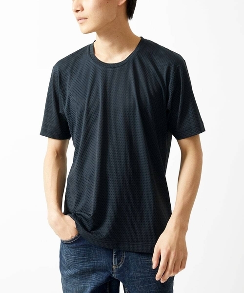 MK MICHEL KLEIN HOMME (エムケーミッシェルクランオム)の「【洗える】アンダーハイプTシャツ(Tシャツ/カットソー・メンズ・ネイビー/ベージュ/ブラック・51/46/48)」の3枚目の写真