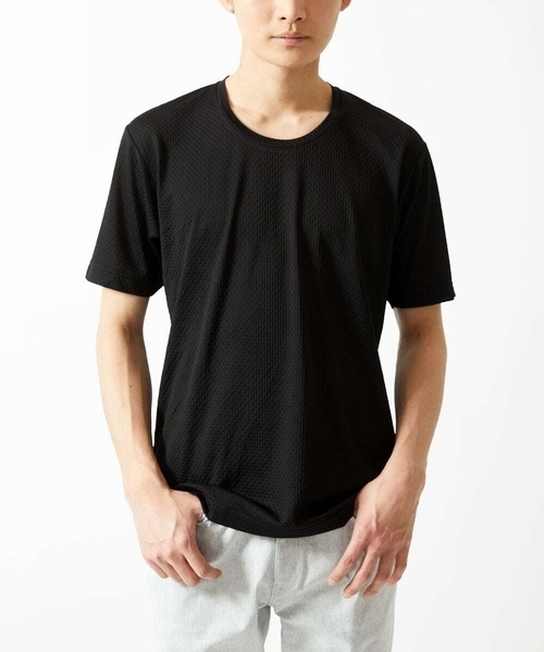MK MICHEL KLEIN HOMME (エムケーミッシェルクランオム)の「【洗える】アンダーハイプTシャツ(Tシャツ/カットソー・メンズ・ネイビー/ベージュ/ブラック・51/46/48)」の2枚目の写真