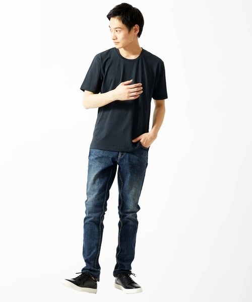 MK MICHEL KLEIN HOMME (エムケーミッシェルクランオム)の「【洗える】アンダーハイプTシャツ(Tシャツ/カットソー・メンズ・ネイビー/ベージュ/ブラック・51/46/48)」の7枚目の写真