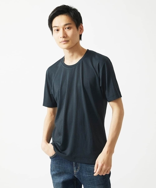 MK MICHEL KLEIN HOMME (エムケーミッシェルクランオム)の「【洗える】アンダーハイプTシャツ(Tシャツ/カットソー・メンズ・ネイビー/ベージュ/ブラック・51/46/48)」の4枚目の写真