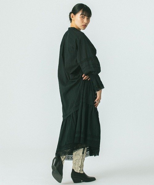 ROSE BUD(ローズバッド)の「(mag.by c)COTTON DOBBY STRIPE LONG DRESS(ワンピース・レディース・ホワイト/ブラック・ONE SIZE)」の10枚目の写真