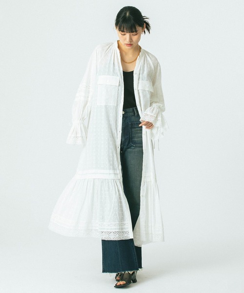 ROSE BUD(ローズバッド)の「(mag.by c)COTTON DOBBY STRIPE LONG DRESS(ワンピース・レディース・ホワイト/ブラック・ONE SIZE)」の13枚目の写真