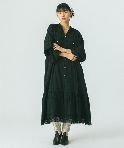 ROSE BUD(ローズバッド)の「(mag.by c)COTTON DOBBY STRIPE LONG DRESS(ワンピース・レディース・ホワイト/ブラック・ONE SIZE)」の14枚目の写真