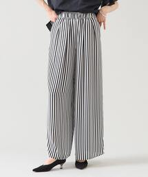 Tiara | ストライププリントタックワイドパンツ(その他パンツ)