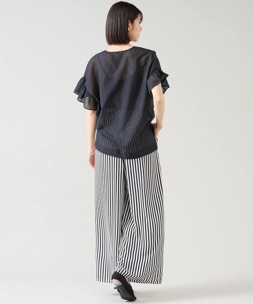 Tiara（ティアラ）の「ストライププリントタックワイドパンツ（その他パンツ・レディース・ホワイト/ベージュ・FREE）」の5枚目の写真