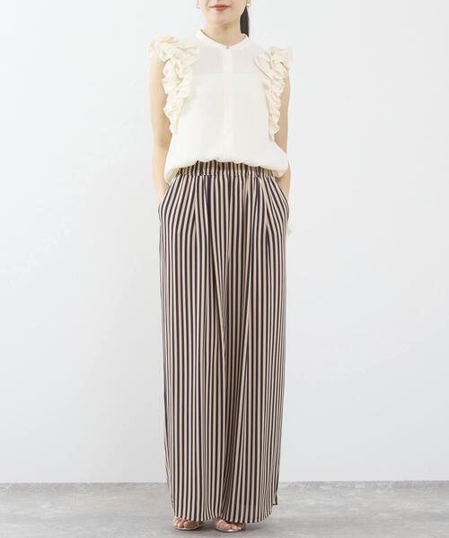 Tiara（ティアラ）の「ストライププリントタックワイドパンツ（その他パンツ・レディース・ホワイト/ベージュ・FREE）」の21枚目の写真
