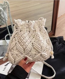 雑材巾着ショルダーバッグ