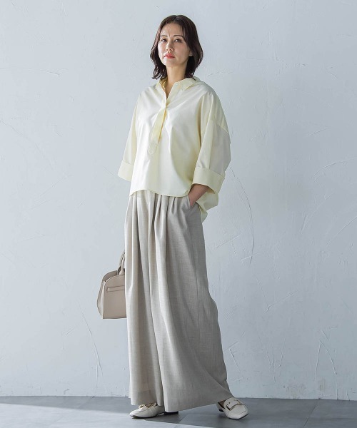 LAUTREAMONT（ロートレアモン）の「タックワイドパンツ≪セットアップ対応/洗濯機で洗える≫（その他パンツ・レディース・チャコールグレー/ピンク/ベージュ・7号/9号/11号）」の16枚目の写真